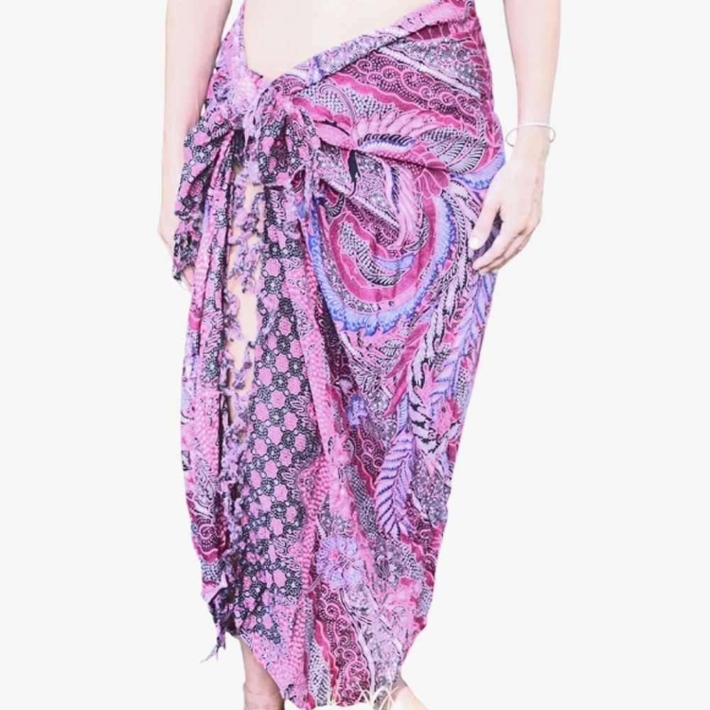 Bali Sarong in Pink, Blue & Black Size OS